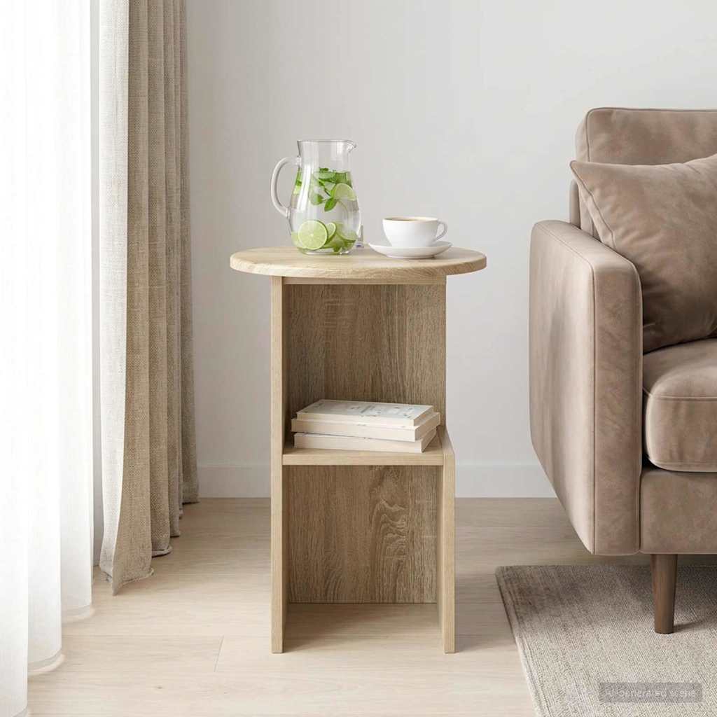 Bocni stol hrast Ø 39,5 x 55 cm Konstruirano drvo