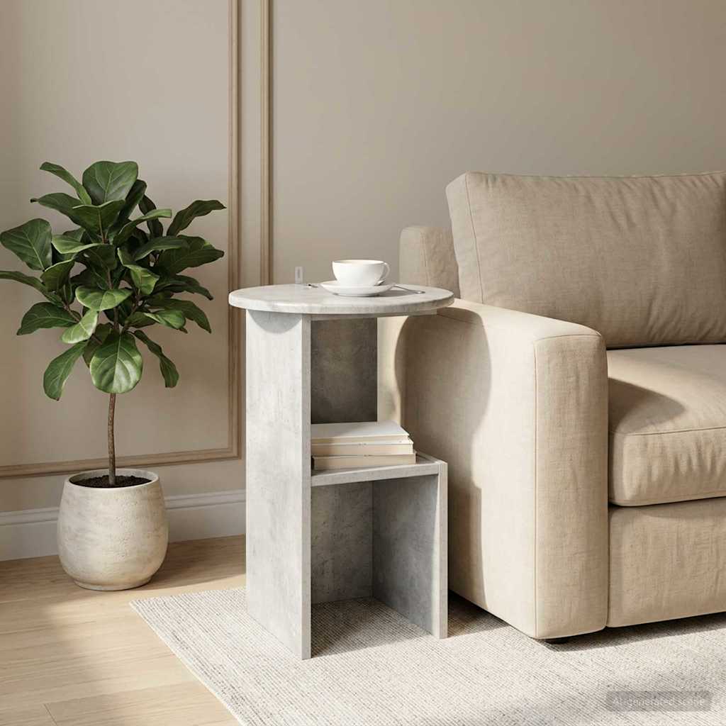 Bocni stol Betonska siva Ø 39,5 x 55 cm Konstruirano drvo