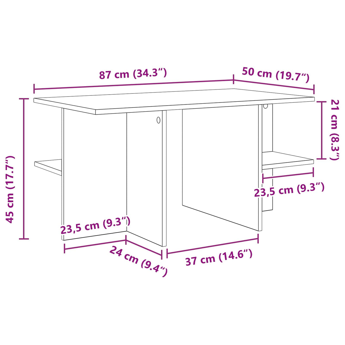 Kava Stol Staro drvo 87 x 50 x 45 cm Konstrukcijsko drvo