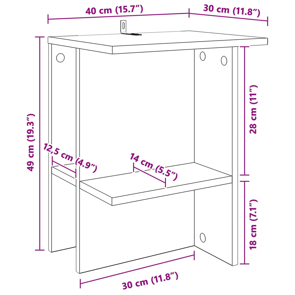 Kava Stol 2 pcs Siva sonoma 40 x 30 x 49 cm Konstruirano drvo