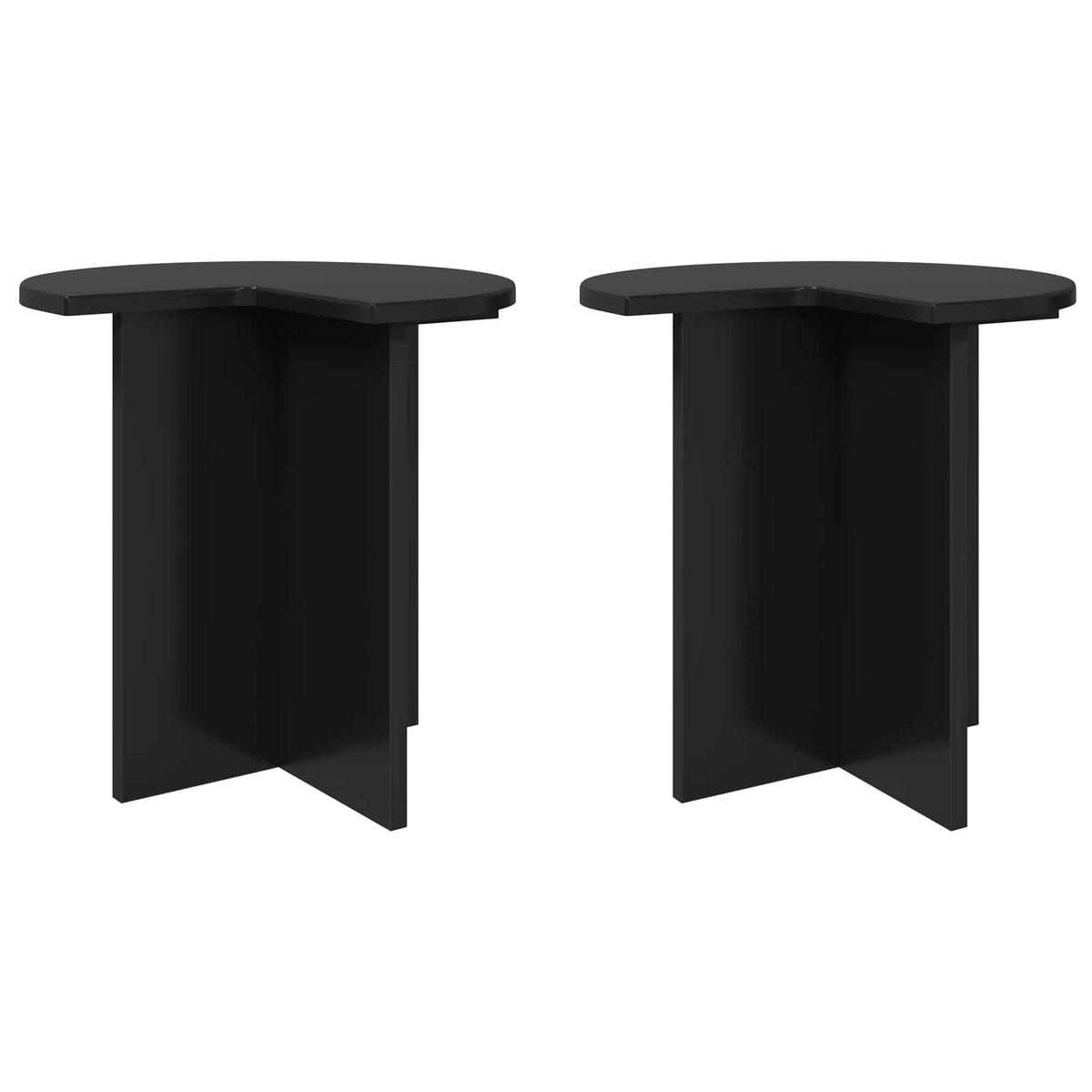 Bocni stol 2 pcs Crni hrast Ø 39 x 38 cm Konstruirano drvo