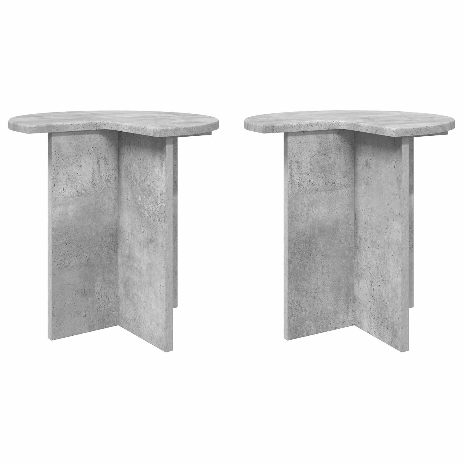 Bocni stol 2 pcs Betonska siva Ø 39 x 38 cm Konstruirano drvo