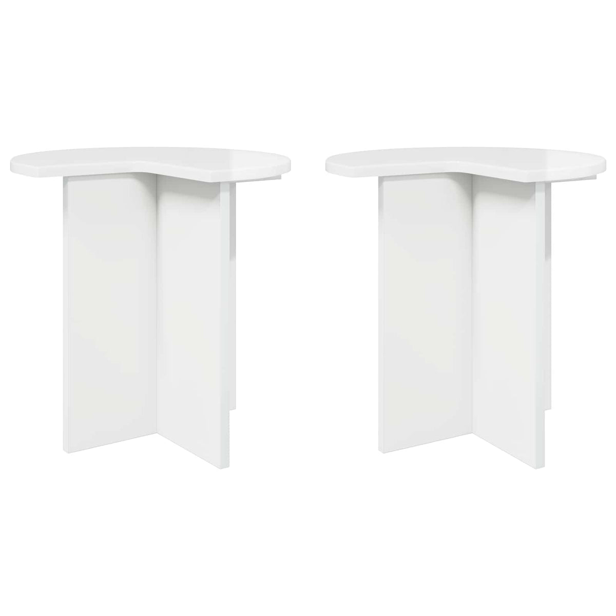Bocni stol s pohranom 2 pcs Bijela visokog sjaja Ø 39 x 38 cm