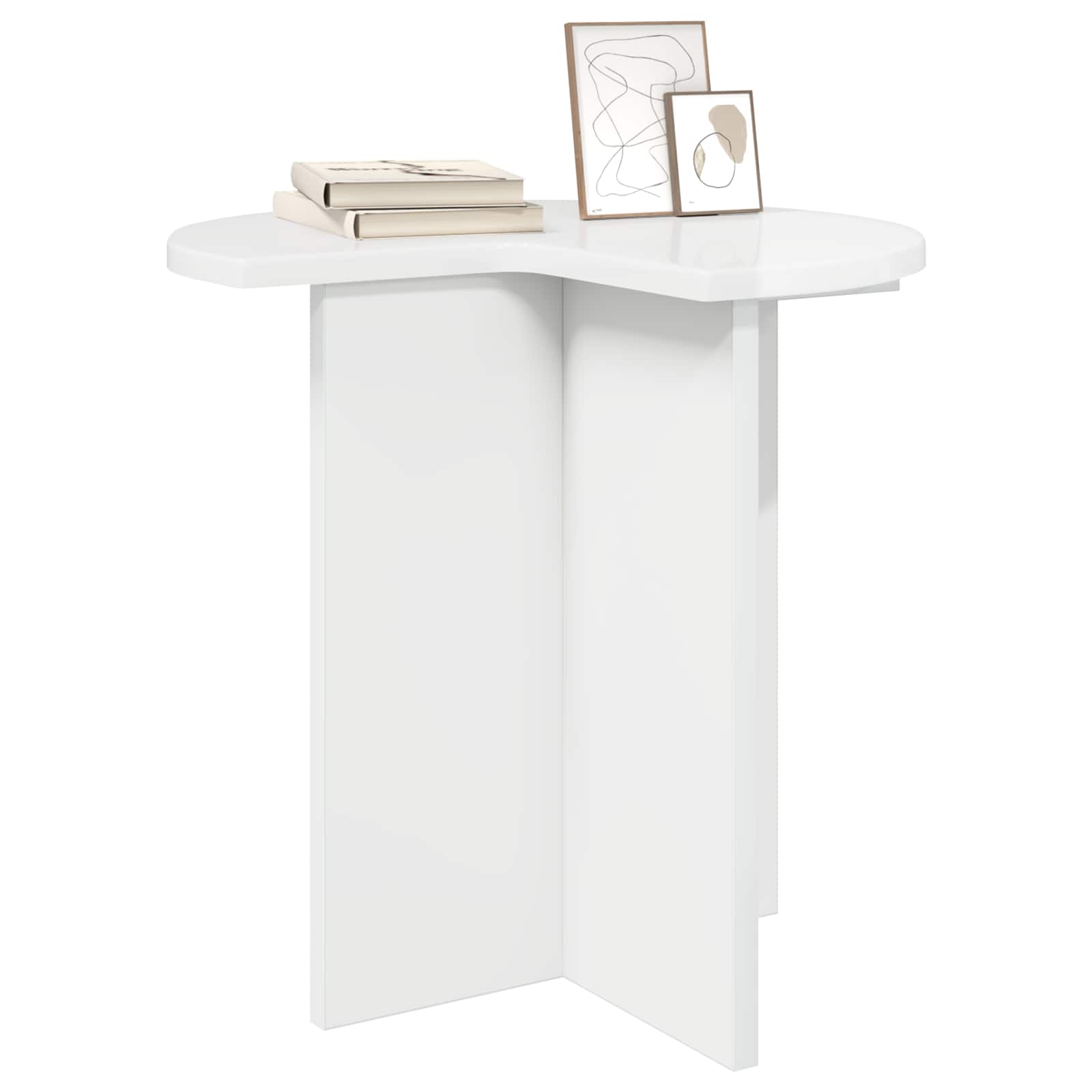 Bocni stol s pohranom 2 pcs Bijela visokog sjaja Ø 39 x 38 cm
