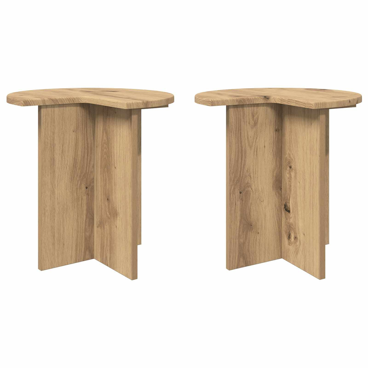 Bocni stol 2 pcs Hrast artisan Ø 39 x 38 cm Konstruirano drvo
