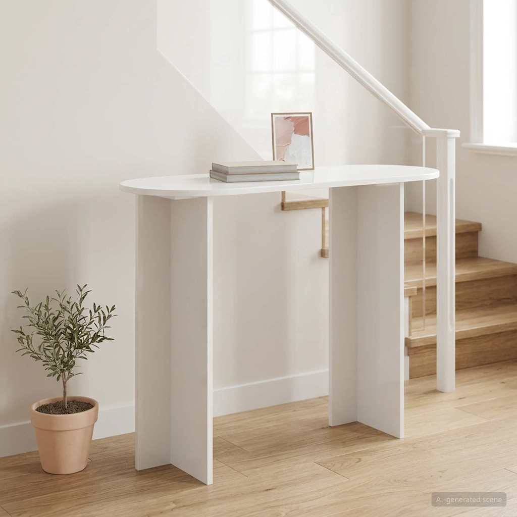 Konzolna stolica Bijela visokog sjaja 100 x 39,5 x 75 cm