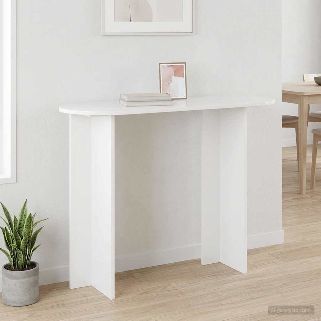 Konzolna stolica Bijela visokog sjaja 100 x 39,5 x 75 cm