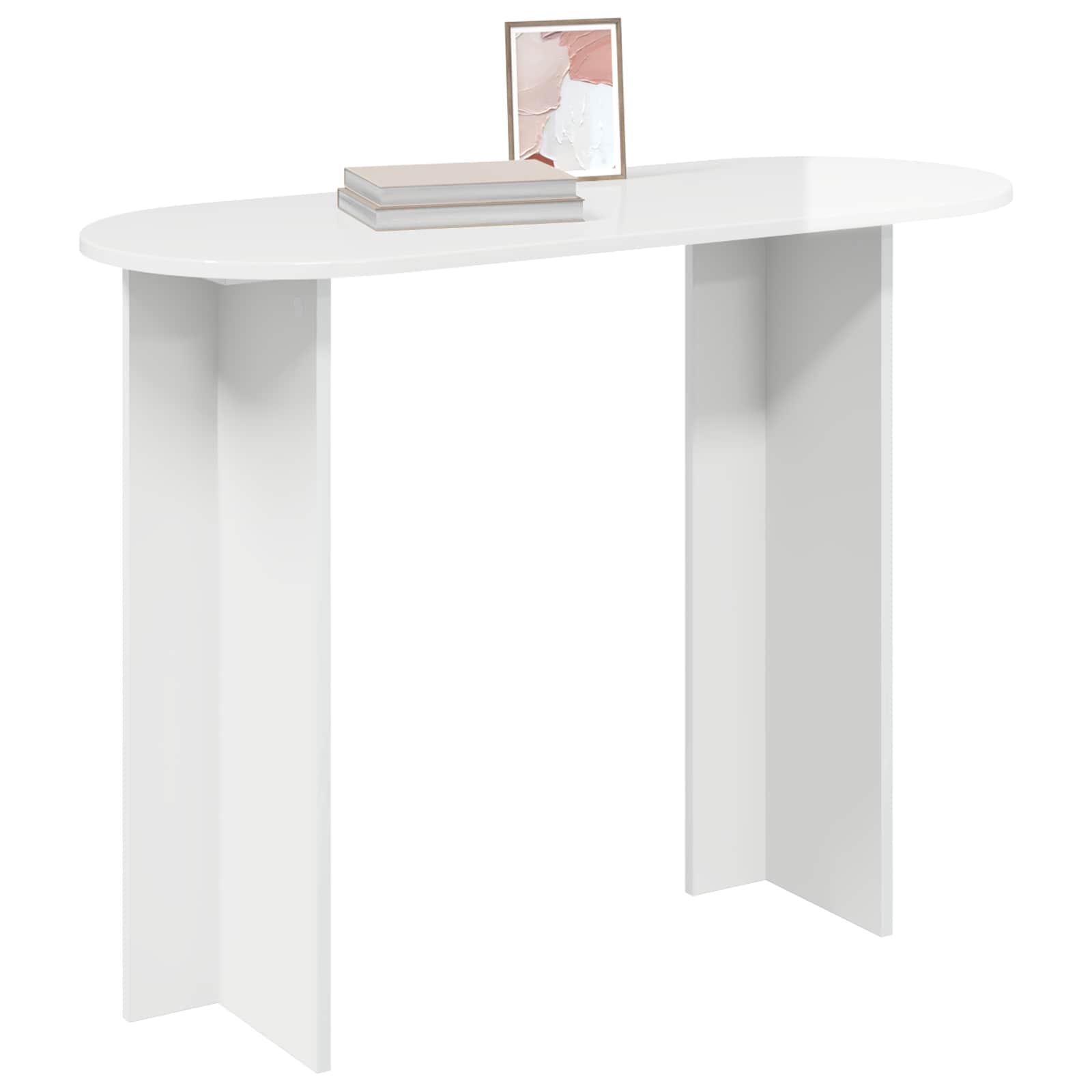 Konzolna stolica Bijela visokog sjaja 100 x 39,5 x 75 cm