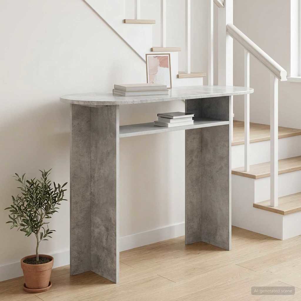 Konzolna stolica s pohranom Betonska siva 100 x 39,5 x 75 cm