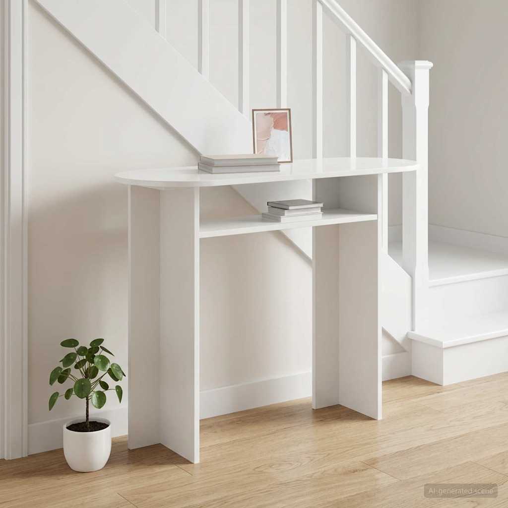Konzolna stolica Bijela visokog sjaja 100 x 39,5 x 75 cm
