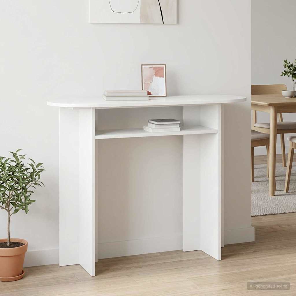 Konzolna stolica Bijela visokog sjaja 100 x 39,5 x 75 cm