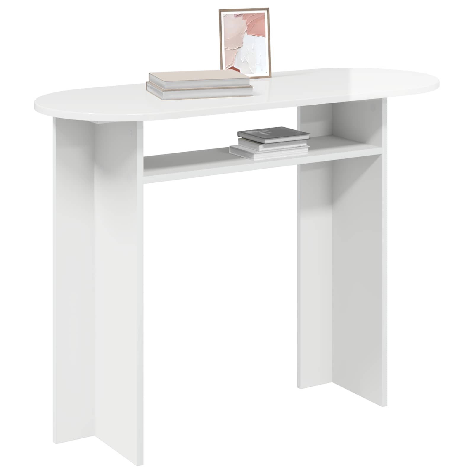 Konzolna stolica Bijela visokog sjaja 100 x 39,5 x 75 cm