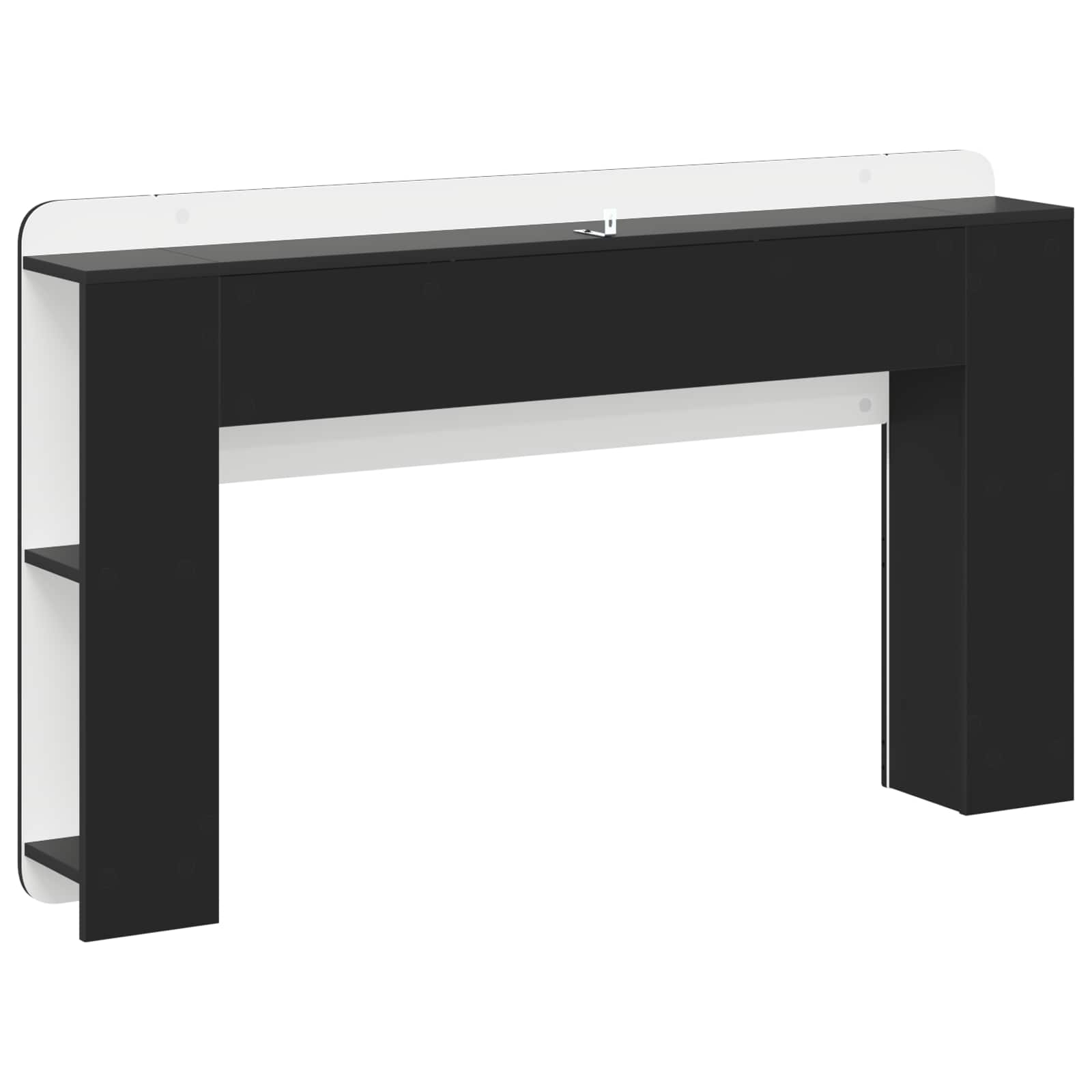 Glava kreveta s ormarićem s pohranom Crna 135 x 18,5 x 80 cm