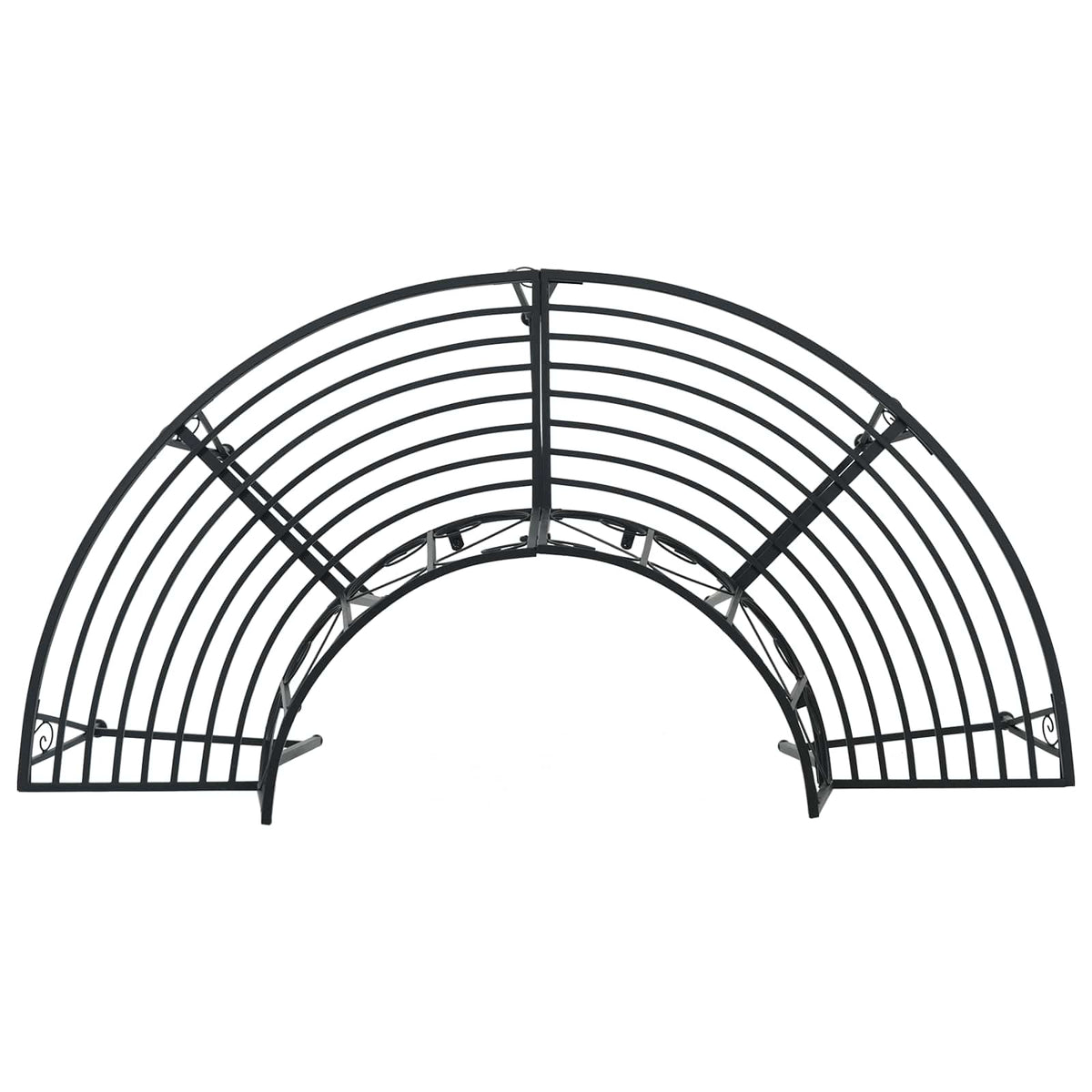 Klupa pod drvetom 4-Broj sjedala 160 x 80 x 89 cm Čelik Crna