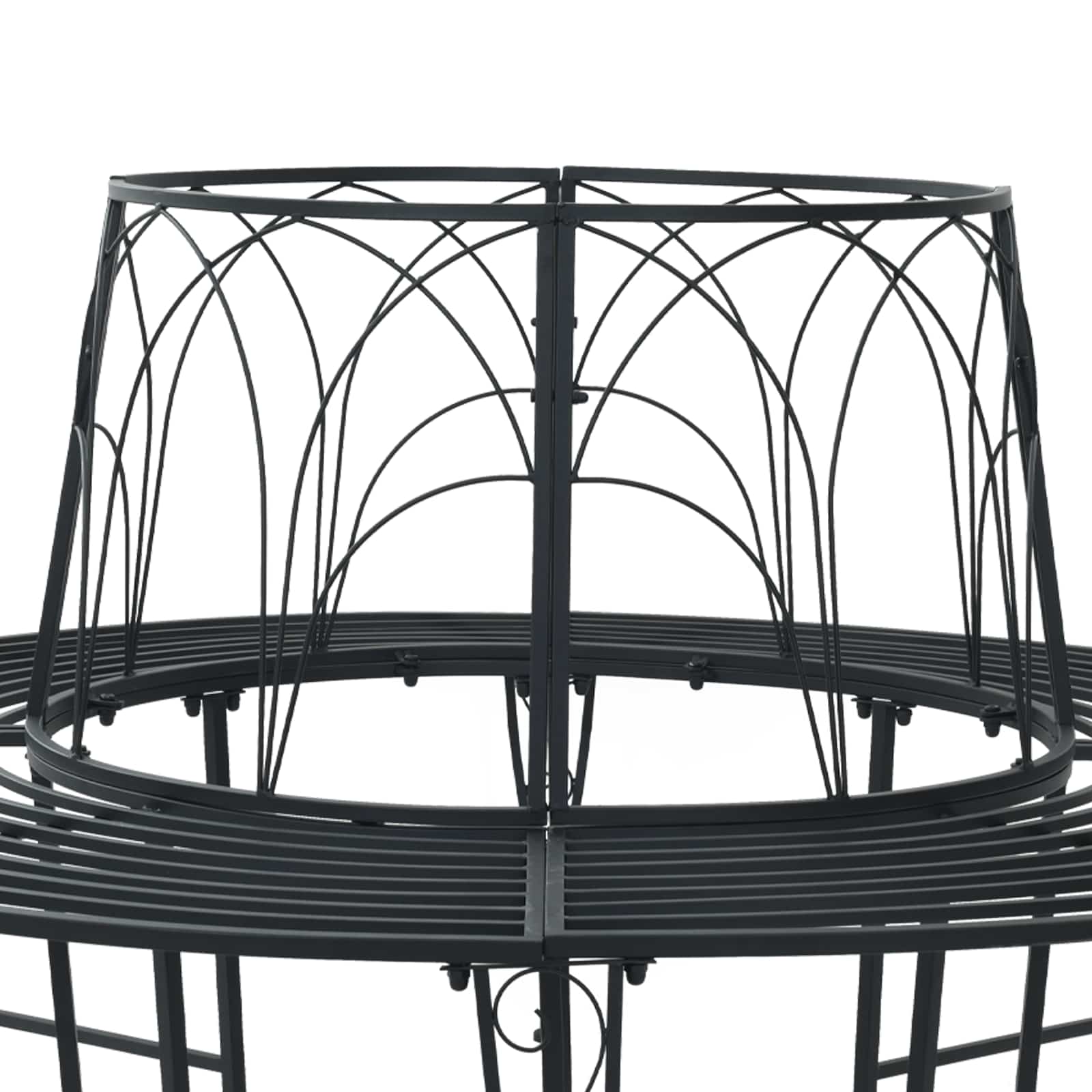 Klupa pod drvetom 8-Broj sjedala Ø 160 x 89 cm Čelik Crna