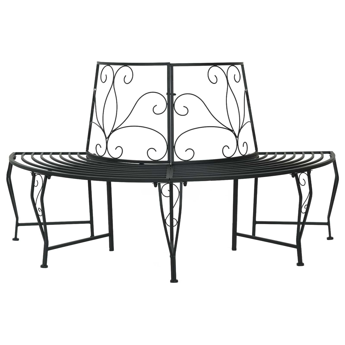 Klupa pod drvetom 4-Broj sjedala 160 x 80 x 89 cm Čelik Crna