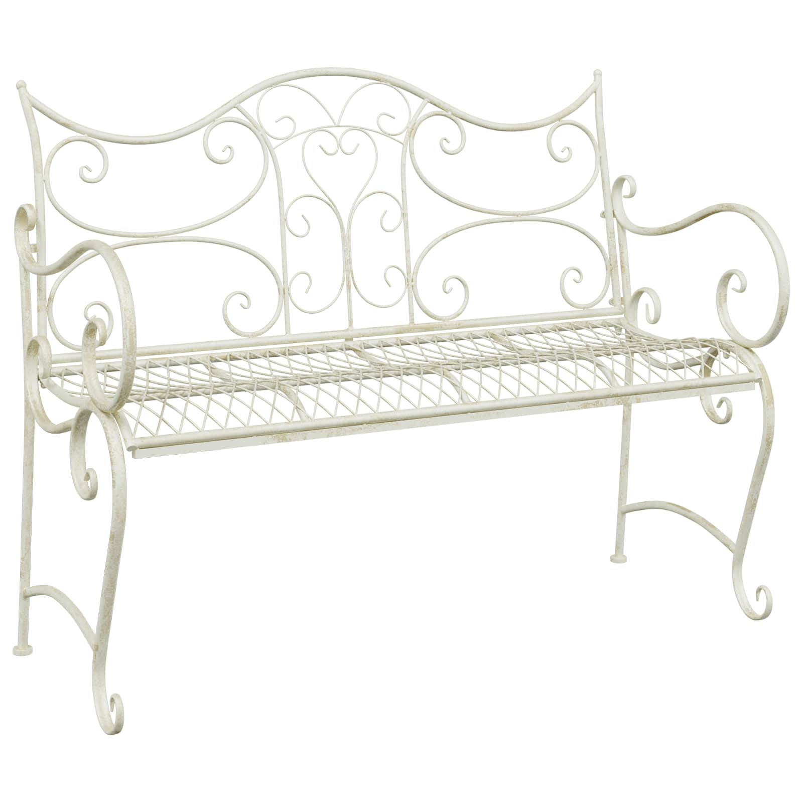 Vrtna klupa 2-Broj sjedala 114 x 56,5 x 90 cm Čelik Antič White