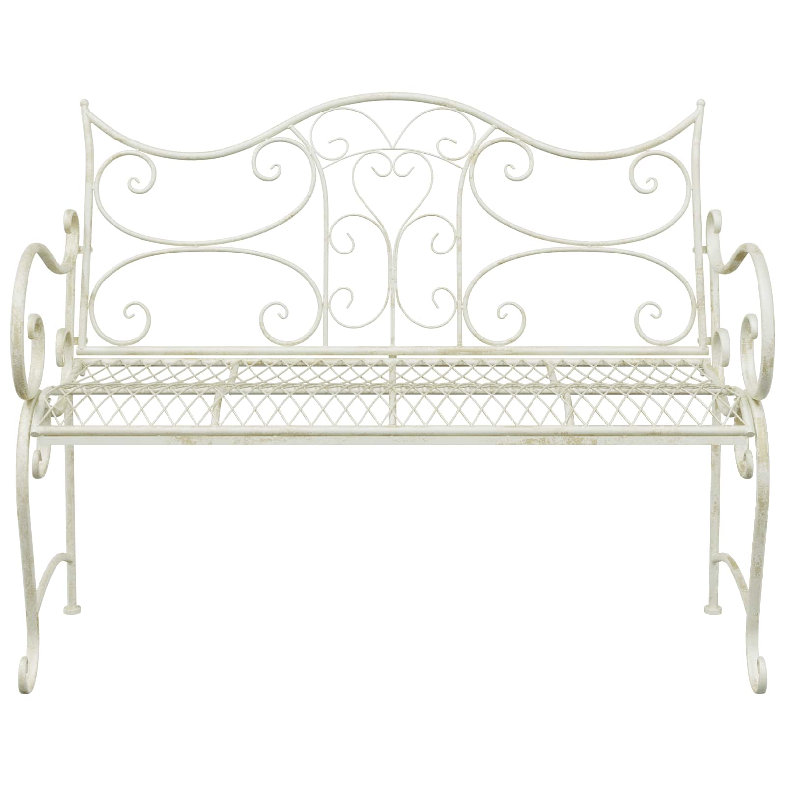 Vrtna klupa 2-Broj sjedala 114 x 56,5 x 90 cm Čelik Antič White