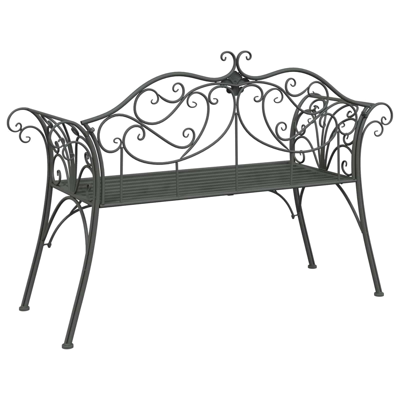 Vrtna klupa 2-Broj sjedala 130 x 47 x 90 cm Čelik Srebrno Siva
