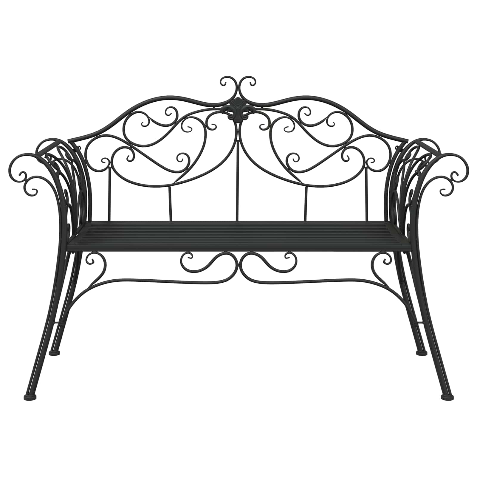 Vrtna klupa 2-Broj sjedala 130 x 47 x 90 cm Čelik Crna