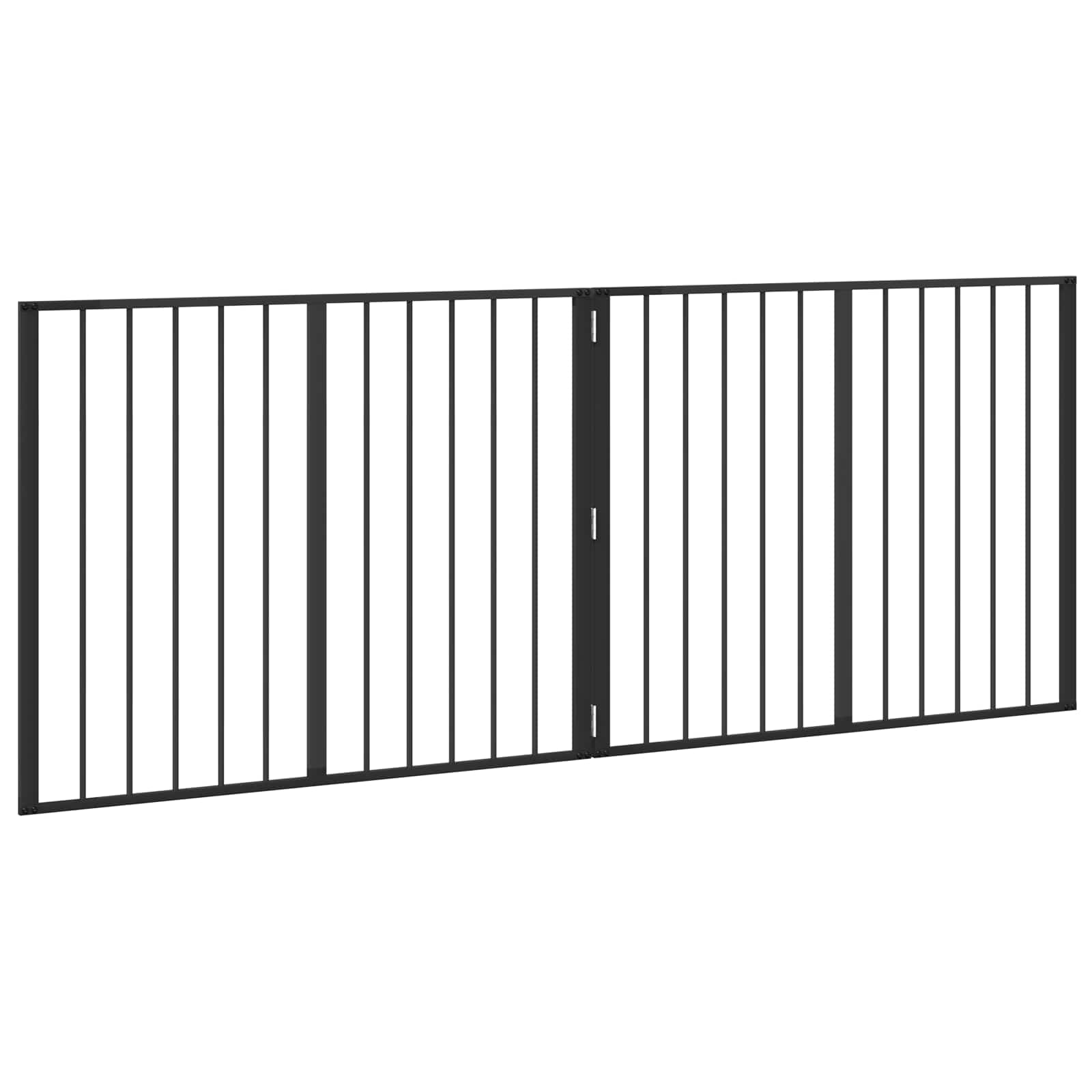 Vrata za pse 2 pcs Crna 100 x 80 cm Cinkani čelik