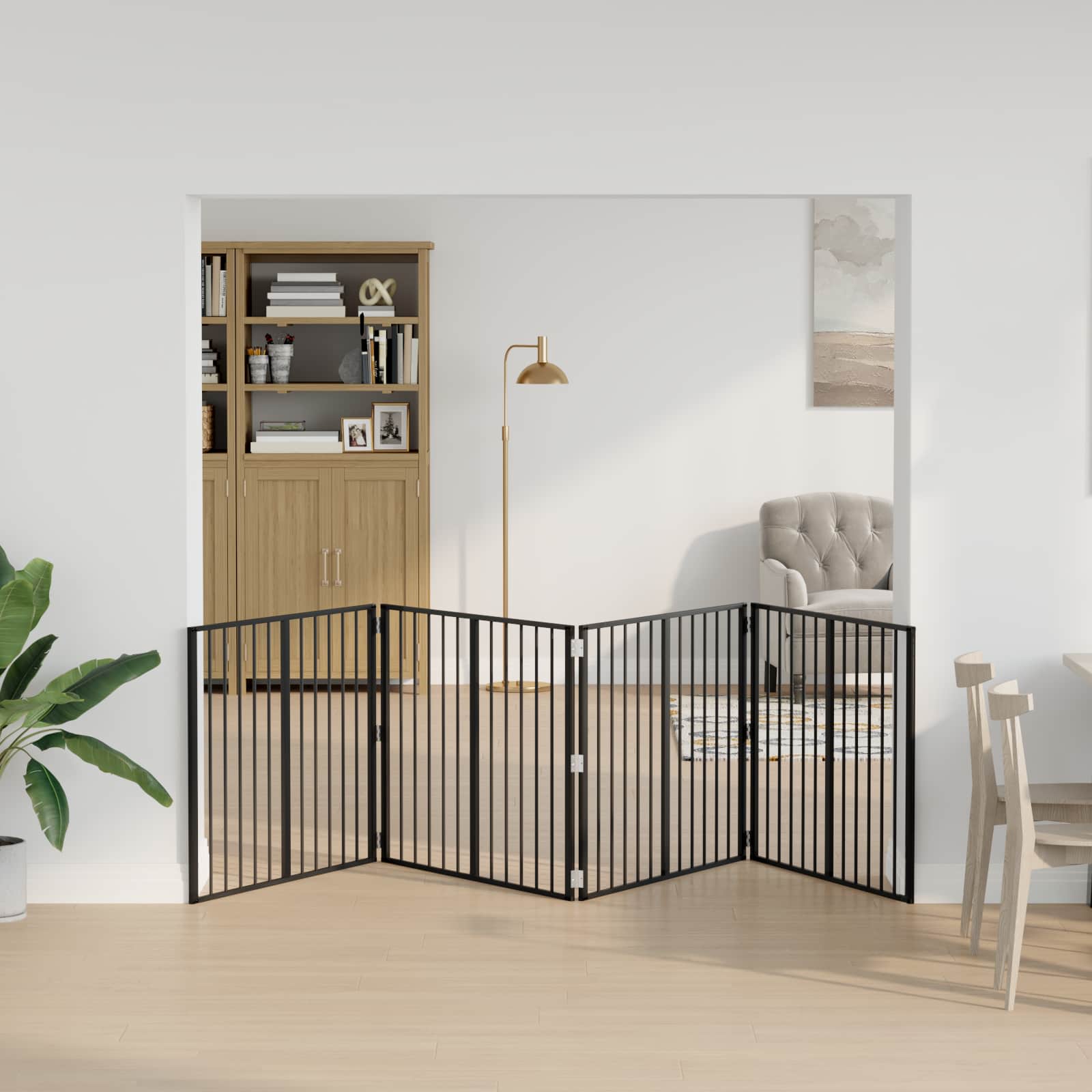 Vrata za pse 4 pcs Crna 100 x 80 cm Cinkani čelik