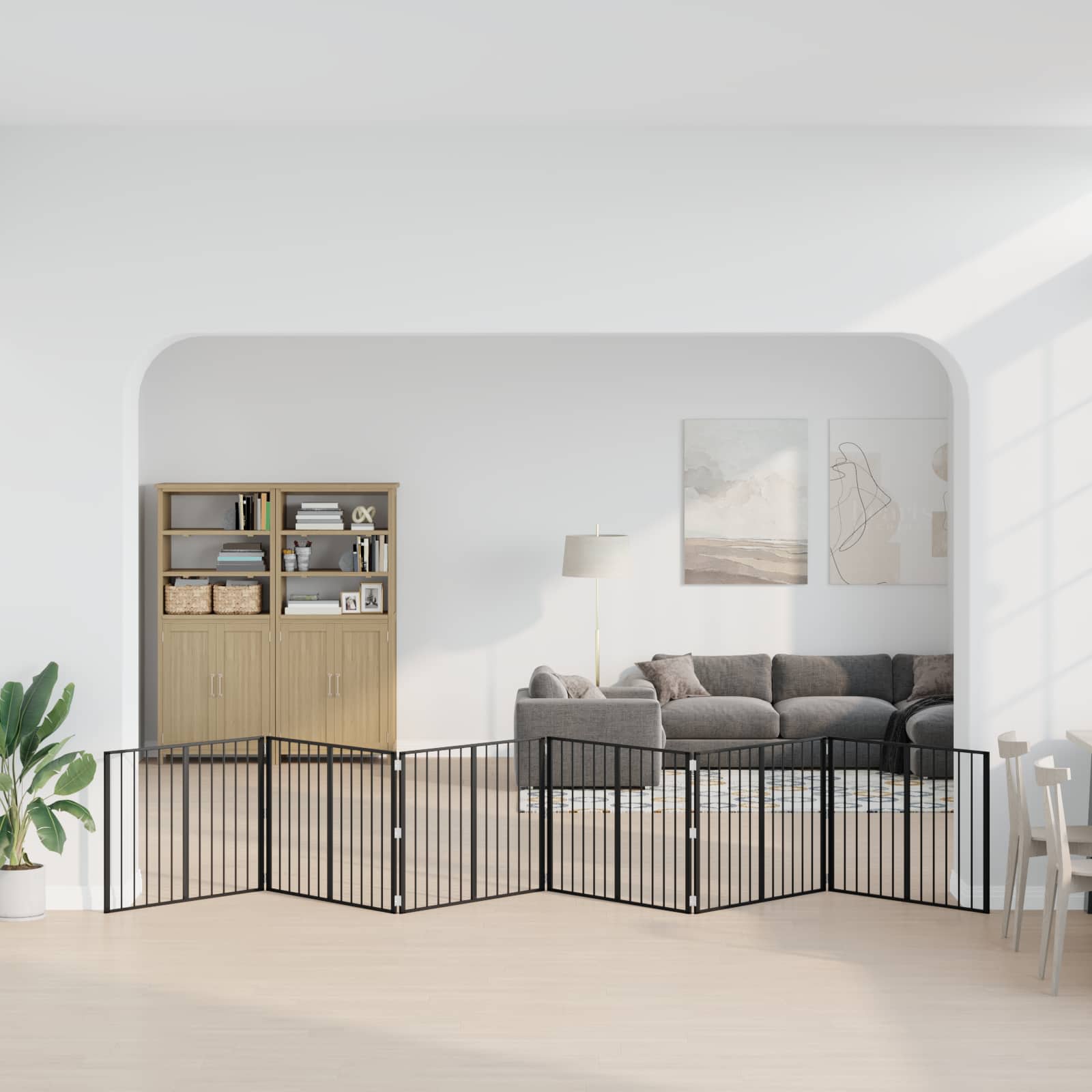 Vrata za pse 6 pcs Crna 100 x 80 cm Cinkani čelik