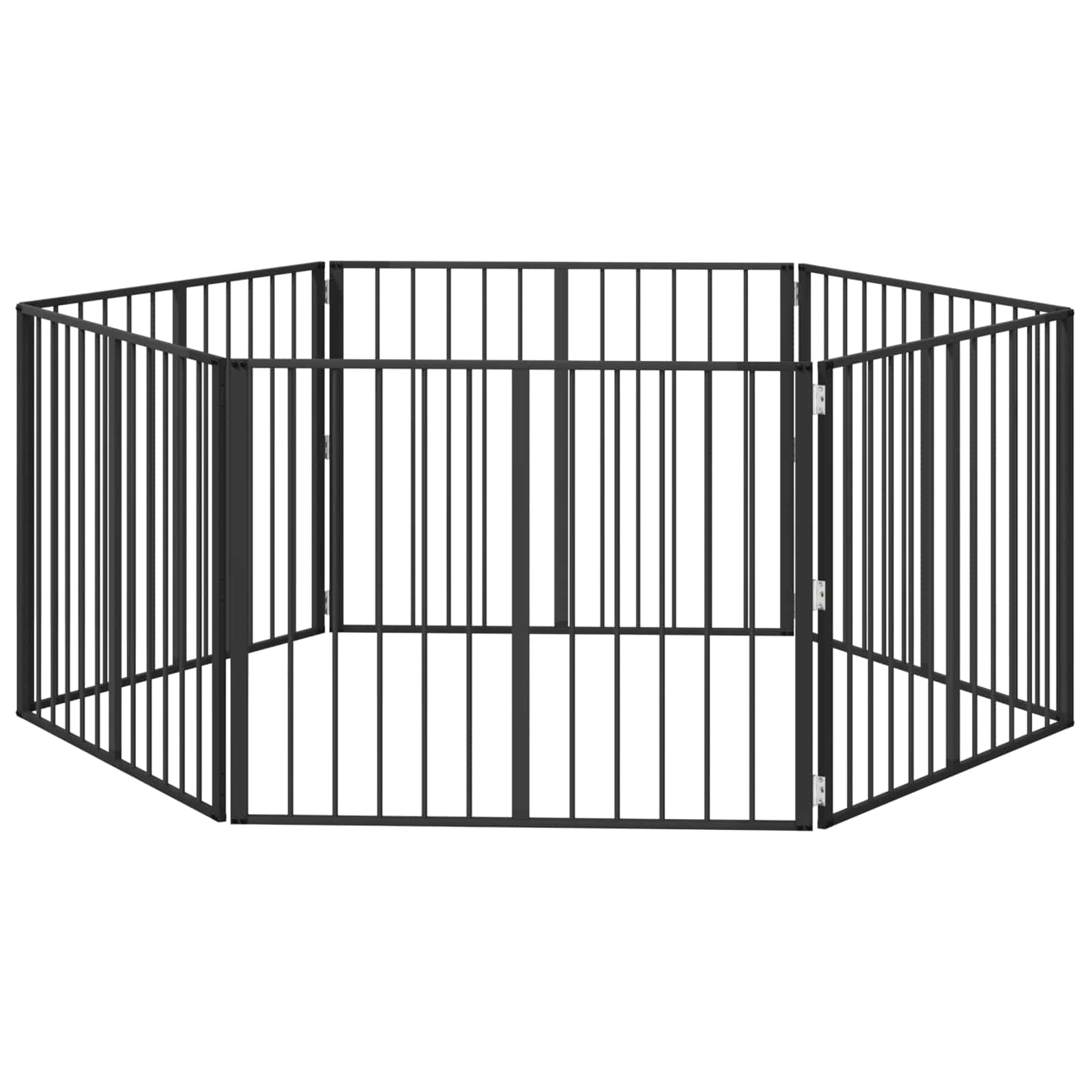 Vrata za pse 6 pcs Crna 100 x 80 cm Cinkani čelik