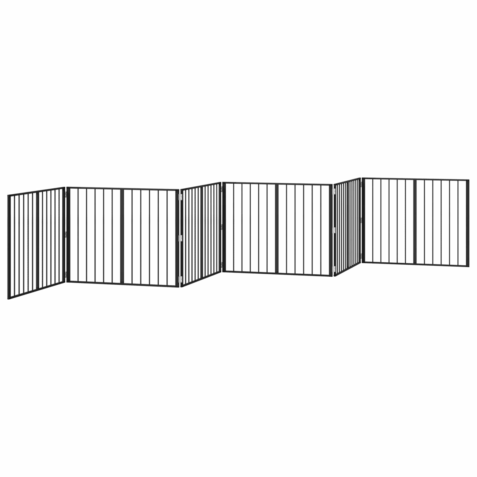 Vrata za pse 6 pcs Crna 100 x 80 cm Cinkani čelik
