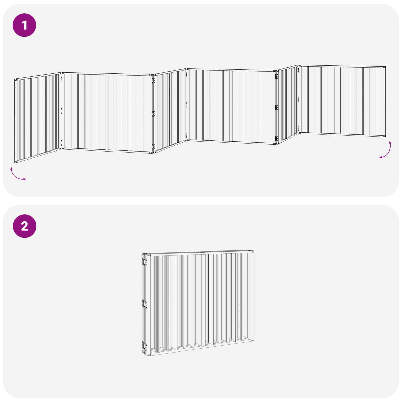 Vrata za pse 6 pcs Crna 100 x 80 cm Cinkani čelik