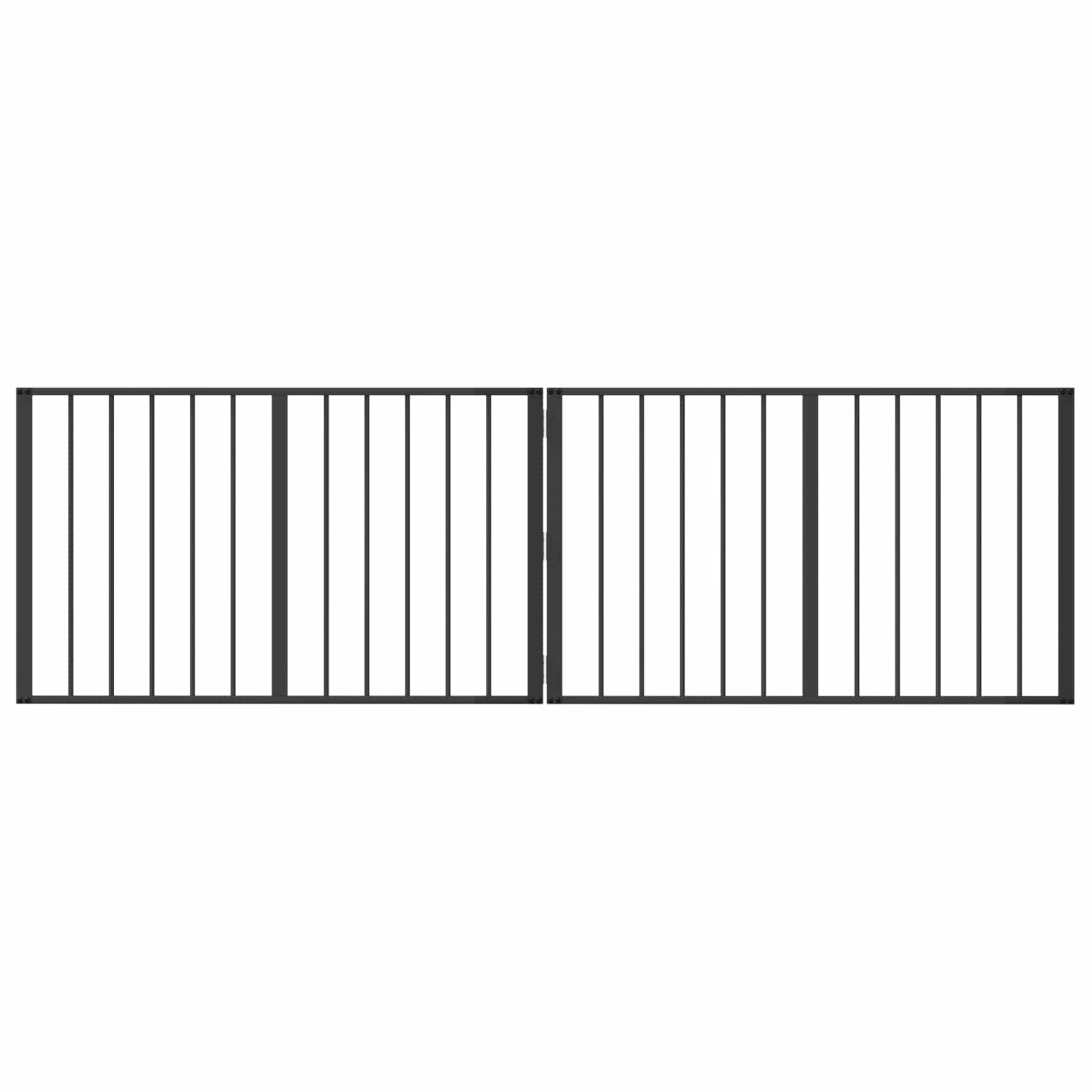 Vrata za pse 2 pcs Crna 100 x 60 cm Cinkani čelik