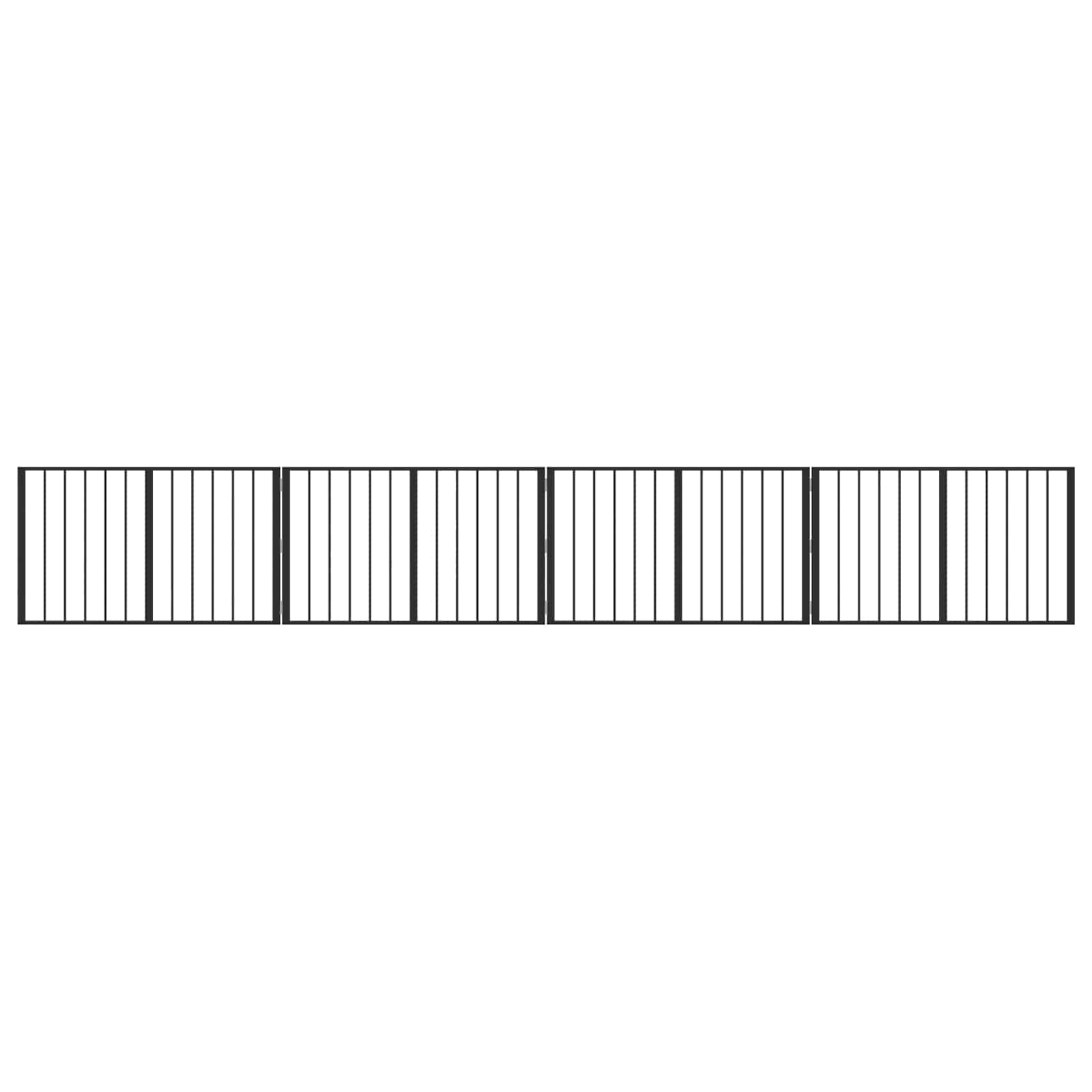 Vrata za pse 4 pcs Crna 100 x 60 cm Cinkani čelik