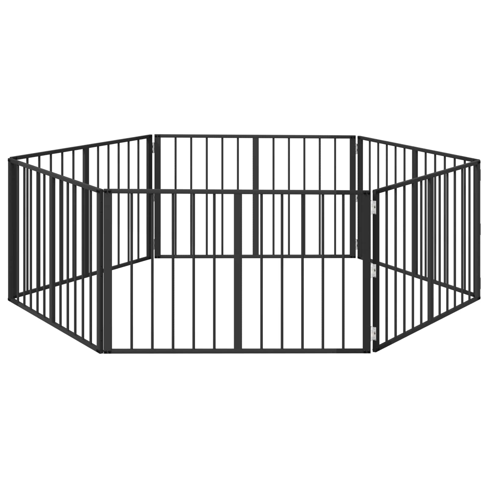Vrata za pse 6 pcs Crna 100 x 60 cm Cinkani čelik