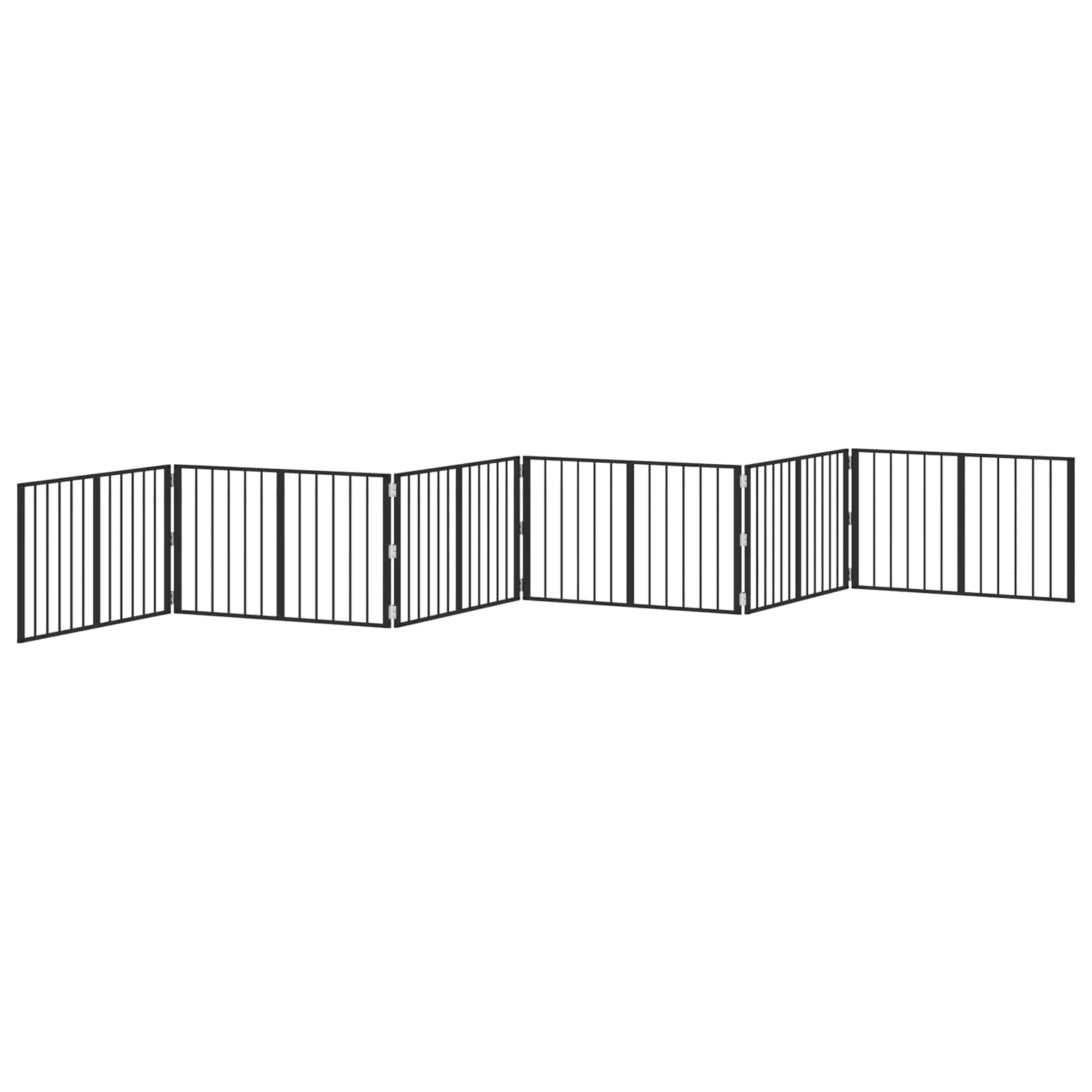 Vrata za pse 6 pcs Crna 100 x 60 cm Cinkani čelik