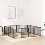 Vrata za pse 8 pcs Crna 100 x 60 cm Cinkani čelik