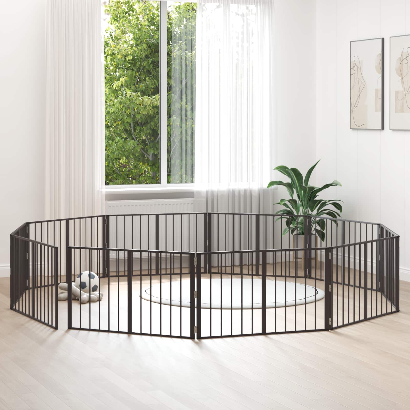 Vrata za pse 10 pcs Crna 100 x 60 cm Cinkani čelik
