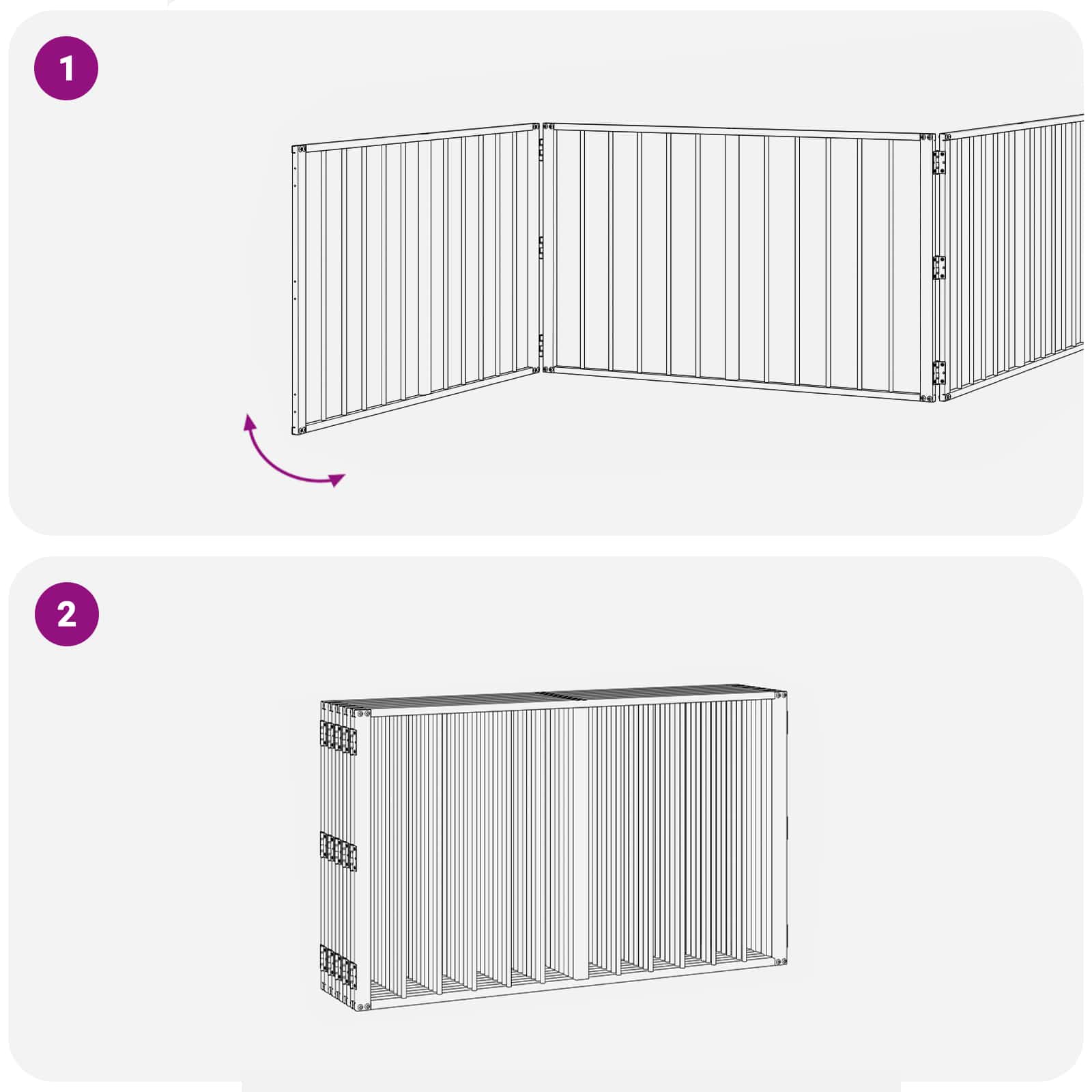 Vrata za pse 10 pcs Crna 100 x 60 cm Cinkani čelik