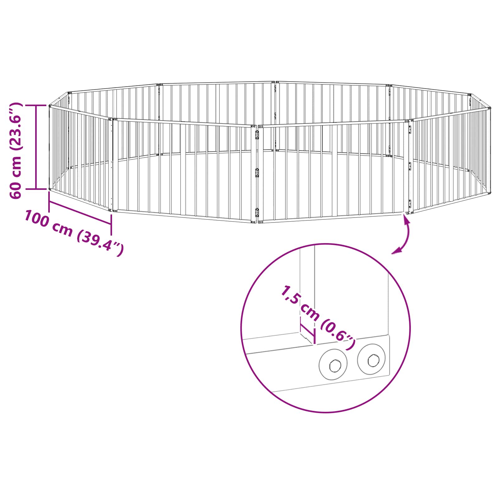 Vrata za pse 10 pcs Crna 100 x 60 cm Cinkani čelik