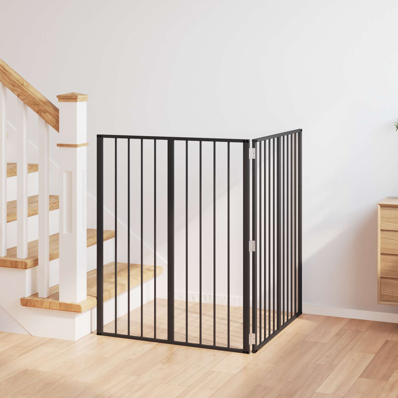 Vrata za pse 2 pcs Crna 80 x 100 cm Cinkani čelik