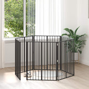 Vrata za pse 6 pcs Crna 80 x 100 cm Cinkani čelik