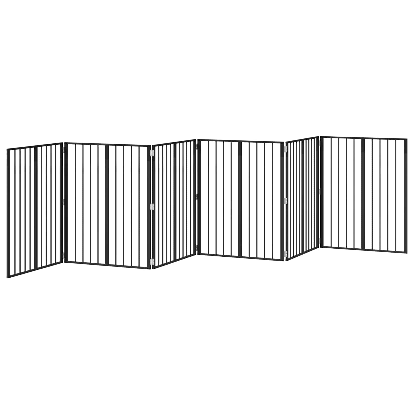 Vrata za pse 6 pcs Crna 80 x 100 cm Cinkani čelik