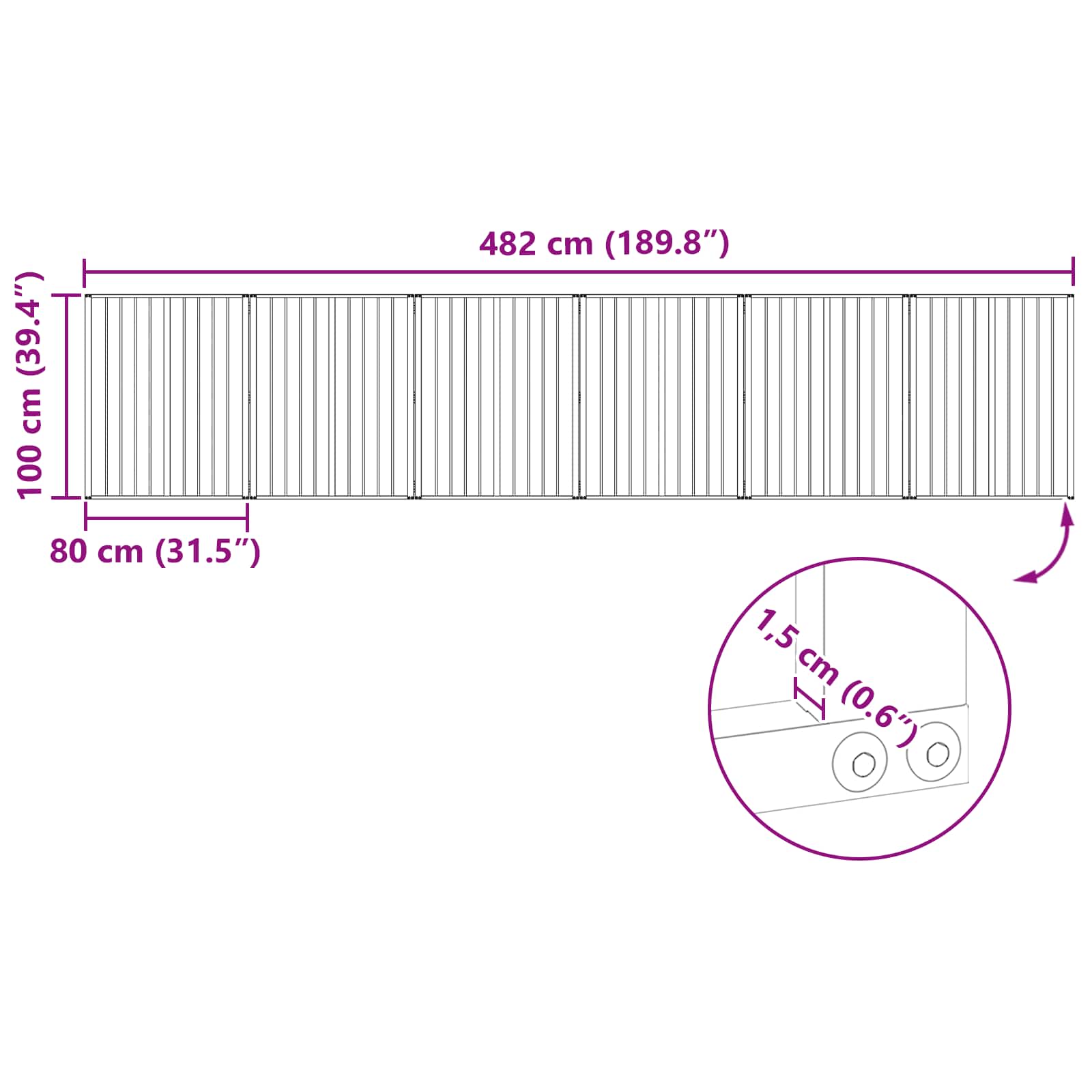 Vrata za pse 6 pcs Crna 80 x 100 cm Cinkani čelik