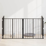 Vrata za pse 4 pcs Crna 80 x 80 cm Cinkani čelik