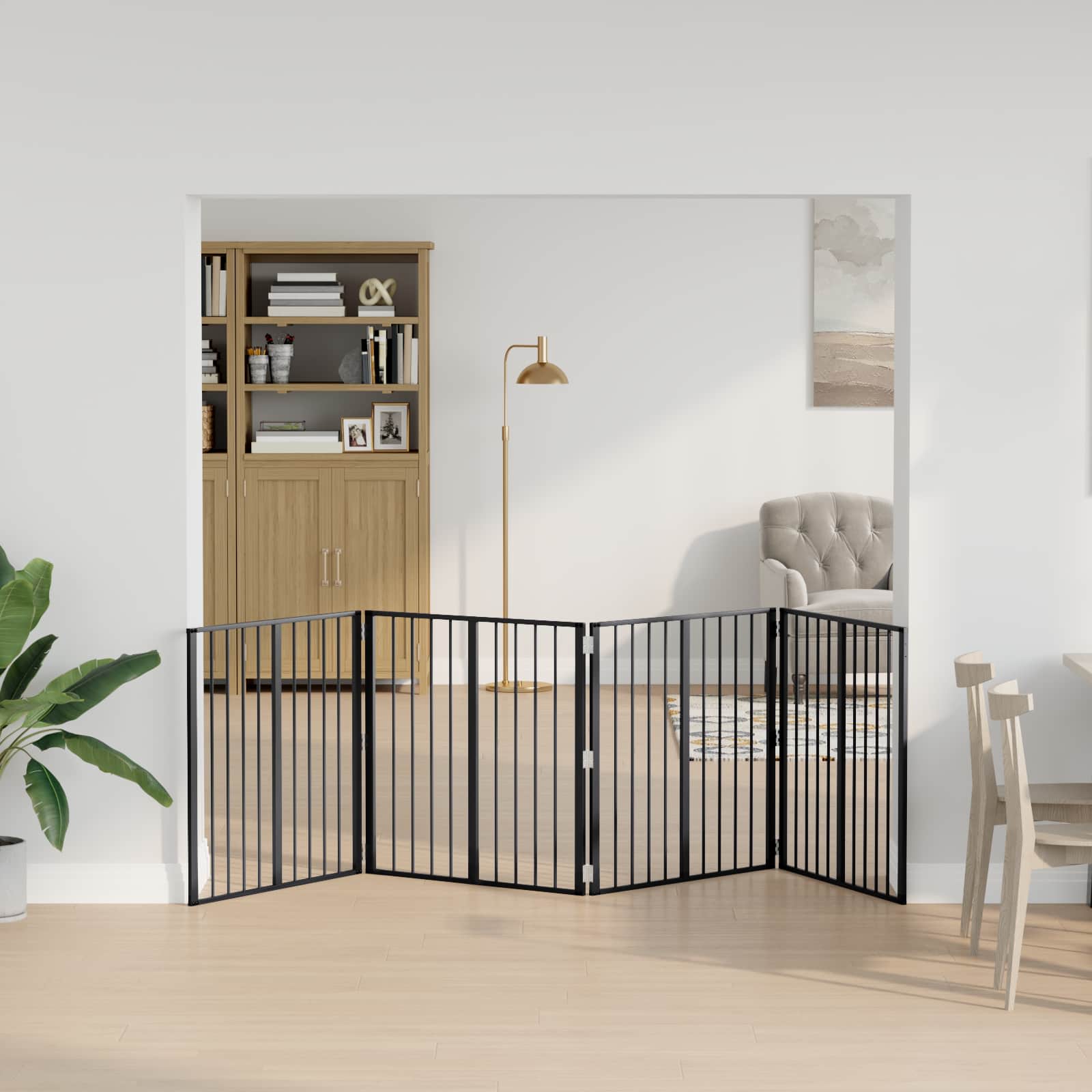 Vrata za pse 4 pcs Crna 80 x 80 cm Cinkani čelik