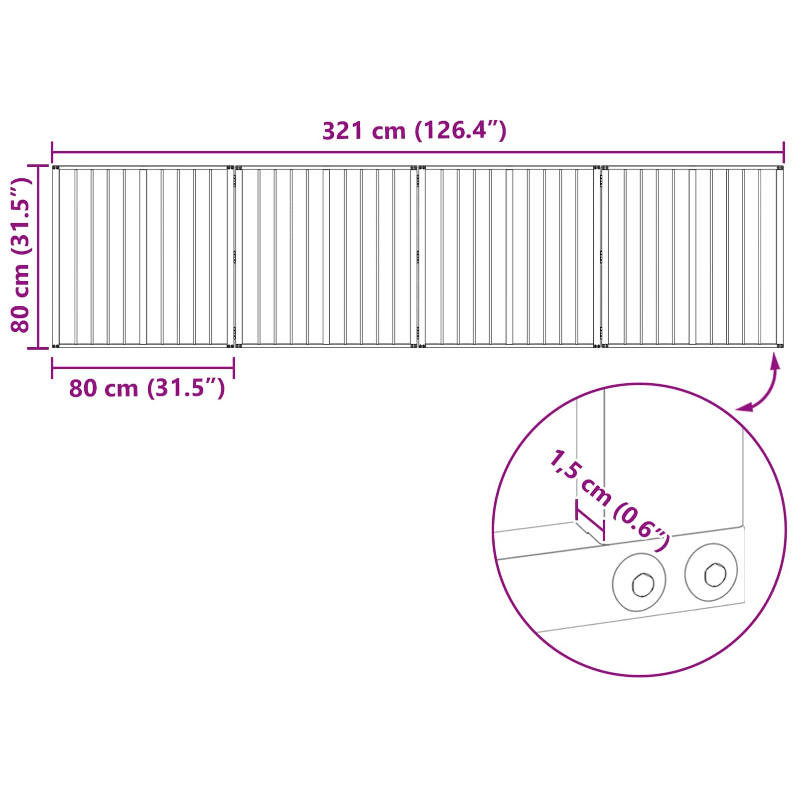 Vrata za pse 4 pcs Crna 80 x 80 cm Cinkani čelik