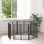 Vrata za pse 6 pcs Crna 80 x 80 cm Cinkani čelik
