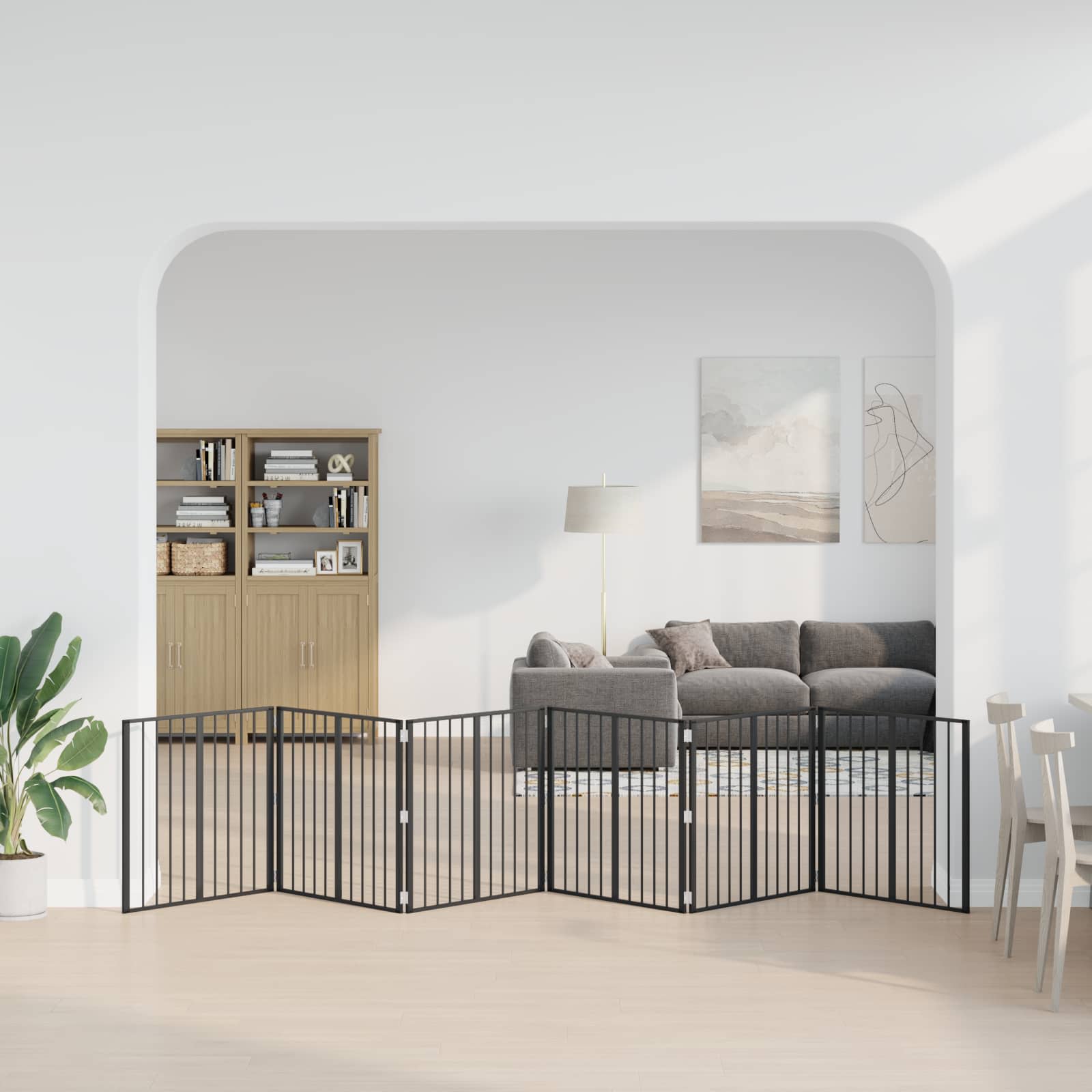 Vrata za pse 6 pcs Crna 80 x 80 cm Cinkani čelik