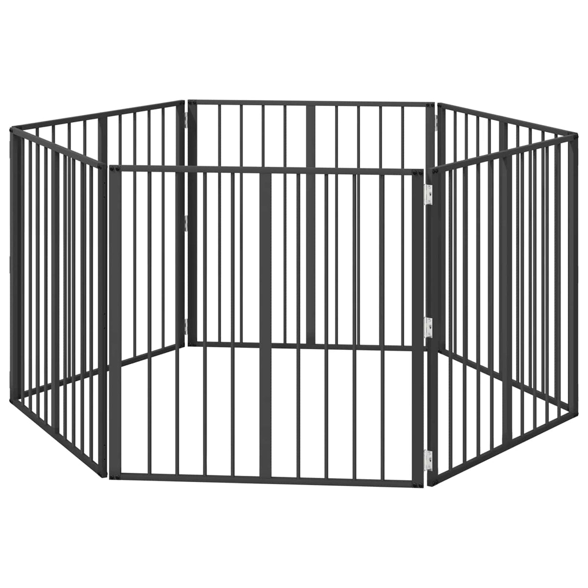 Vrata za pse 6 pcs Crna 80 x 80 cm Cinkani čelik