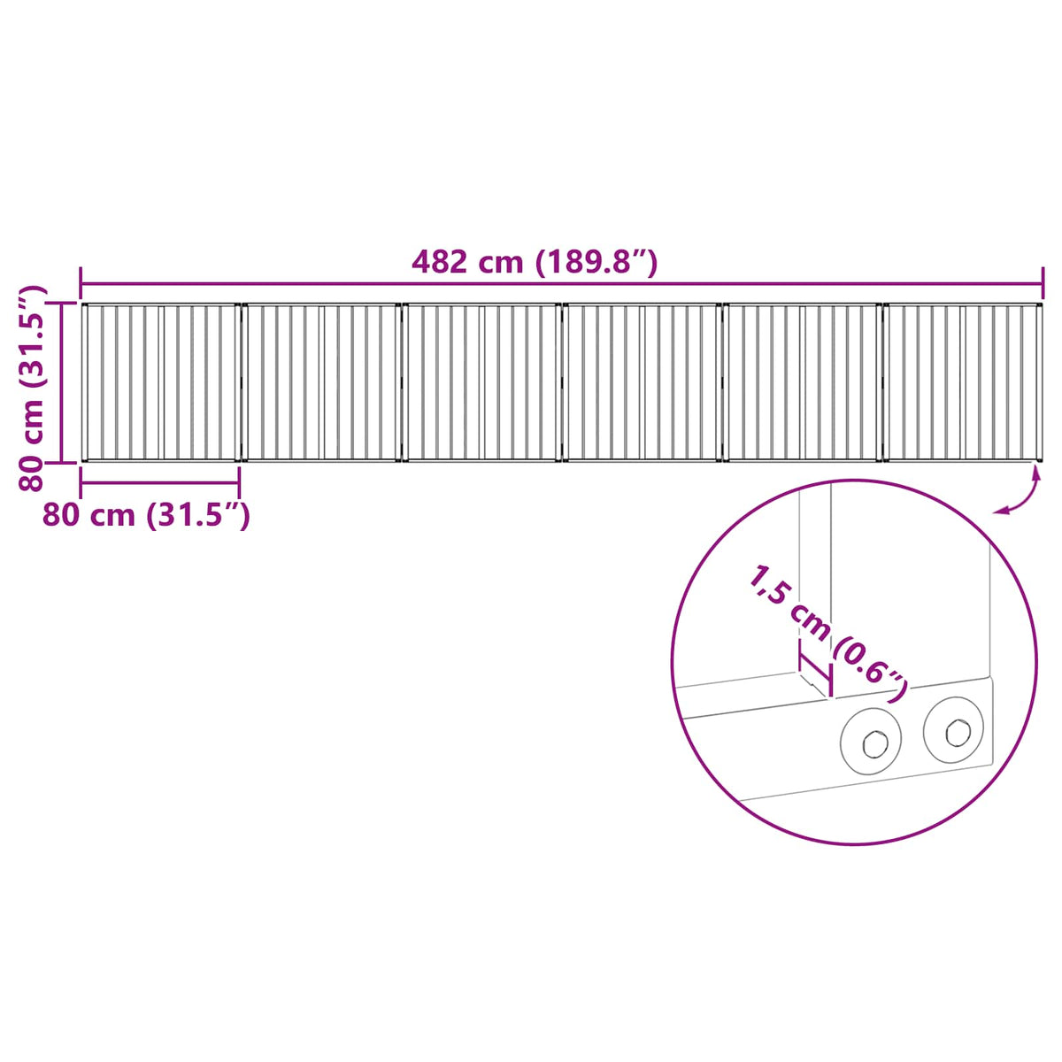 Vrata za pse 6 pcs Crna 80 x 80 cm Cinkani čelik