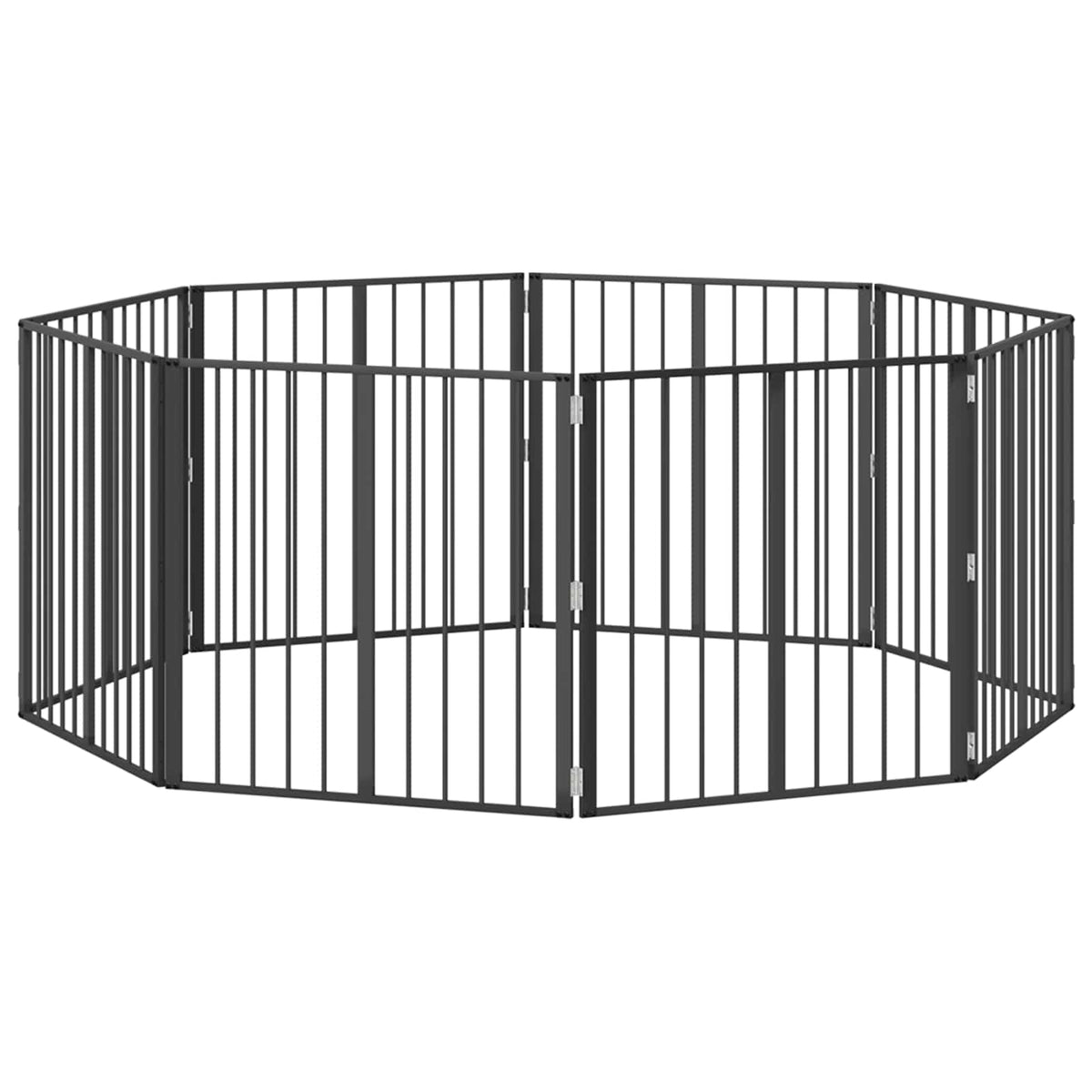 Vrata za pse 8 pcs Crna 80 x 80 cm Cinkani čelik